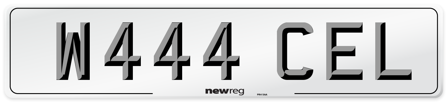 W444 CEL Number Plate from New Reg